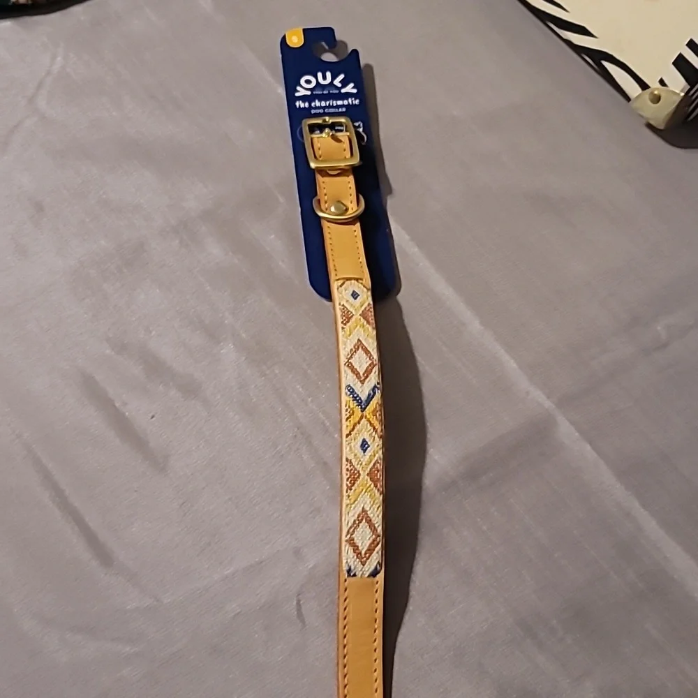 Tan and SW Multicolor Patterned Dog Collar